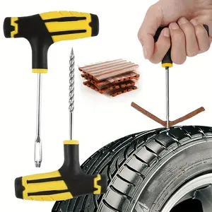 LIJXHO Car Tire Repair Tool Kit with Rubber Strip Tubeless Patch for Truck Motorcycle & Car Parts Emergency Repair Plastic Rubber Material