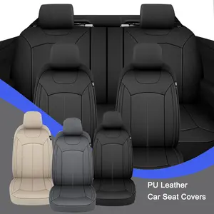 Universal Car Seat Covers, Full Set PU Leather Seat Protectors for Nissan /Honda /Civic /CRV /Hrv /Kia /Sorento /Toyota /Corolla /4Runner /Camry /Hyundai /Mazda