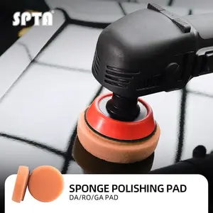 SPTA 2Pack 3Inch Orange Heavy Cut Polishing Pad for Car Buffer Polisher Compound Polishing Sponge Pads, Compounding, Polishing,Remove 1200#/1500# Sanding Marks For Car  Detailing, Tight Areas and Small Spaces