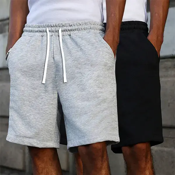 3 Pack Men’s solid-color drawstring loose straight-leg shorts,Versatile Basic knit athletic pants,Minimalist casual Street sports shorts,plain beach shorts,suitable for Daily wear,outdoor,day outings,seaside vacations,and summer Everyday Menswear Trouser
