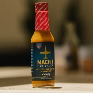 Mach 1 Hot Sauce Scotch Bonnets & Ginger Mild Heat 5 fl oz 148 mL Veteran Owned