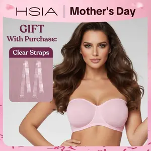 HSIA Bella Women's Convertible Strapless Minimizer Bandeau Bra Underwire Unlined for Large Bust