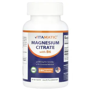 Vitamatic Magnesium Citrate with B6, 180 Vegetarian Capsules