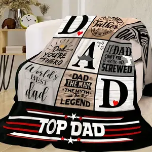 [Soft Flannel Dad Blanket] Cozy Soft Flannel Dad Blanket - All-Season Throw with Unique Print Design, Perfect Father's Day & Birthday Gift