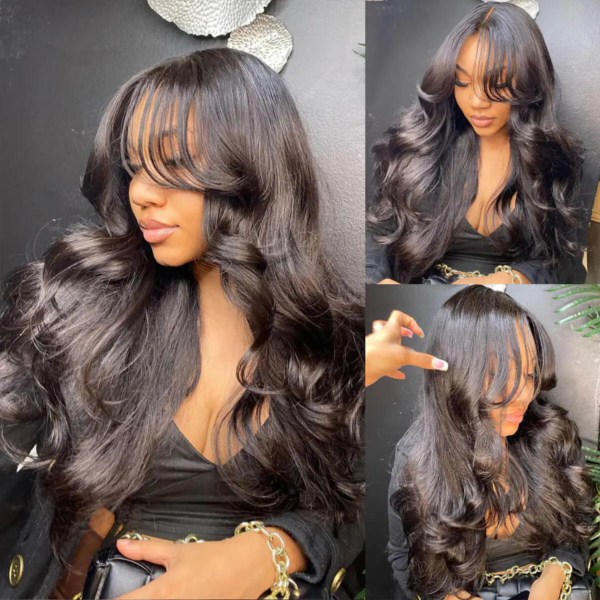 Celie Hair Face-Framing Curtain Bangs Body Wave Glueless Wig 