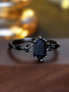 elegant black fashion rings with rhombus artificial crystal, marquise cut ring, stackable women's band ideal for birthdays, anniversaries, engagements and daily wear