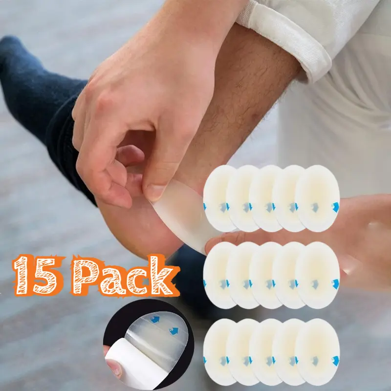 15pcs Blister Cushions, Gel Hydrocolloid Seal Bandages for Fingers, Toes, Heels - Water - proof Blister Prevention Pads, Ultra-Thin Adhesive