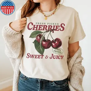 Vintage Cherry Shrit, Fresh Picked Cherries Sweet and Juicy Sweatshirt, Fruit Shirt, Vintage Cherry Shirt, Garden Lovers Shirt