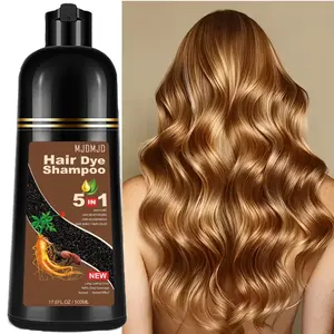 Instant 5 IN 1 Blonde Brown Shampoo Hair Dye,Natural No Side Effects,Quick Hair Dye Plant Series Ammonia-Free,Suitable for All Hair Types,Unisex Adult,Normal Hair Style, Foam,500 ML