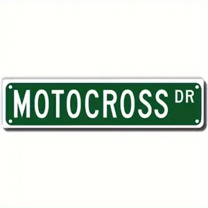 Motocross Dr Street Sign, Motocross Gift, Motocross Wall Decor for Home Office Mountain Garage for Man Cave Plaque Quality Metal Sign 16x4 Inch Rustic Design
