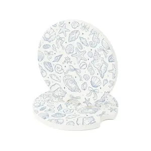 [BUY 2 SAVE 50%] Seashell Car Coaster | Soapstone Nautical Cup Holder Insert