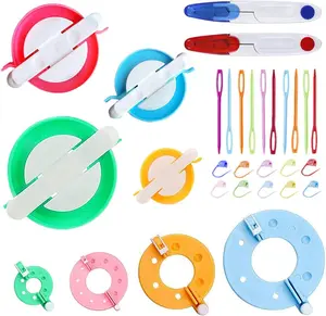 Pom Pom Maker,30pcs Pom Pom Makers kit Includes 8 count Pom Pom Maker+2pcs +10pcs Plastic +10pcs kntting Stitch Markers for DIY  Yarn Knitting Craft Project for Everyone (30)