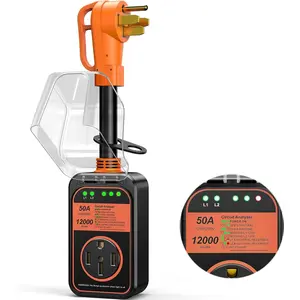 RV Surge 50 Amp Waterproof, 12000J Upgraded RV Surge with Safety Certification, RV Adapter Plug for Camper, Circuit Analyzer for Travel Trailers