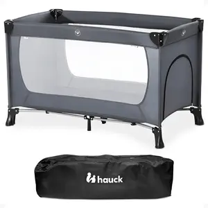 hauck Dream N Play Plus Travel Pack Cot, Babies & Toddlers up to 33 Pounds, Grey