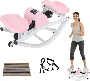 U-Shaped Twist Stepper Machine with Resistance Bands – Portable Mini Stair Stepper for Indoor Full Body Workout, Lightweight Home Fitness Equipment with Twisting Motion, Best Seller