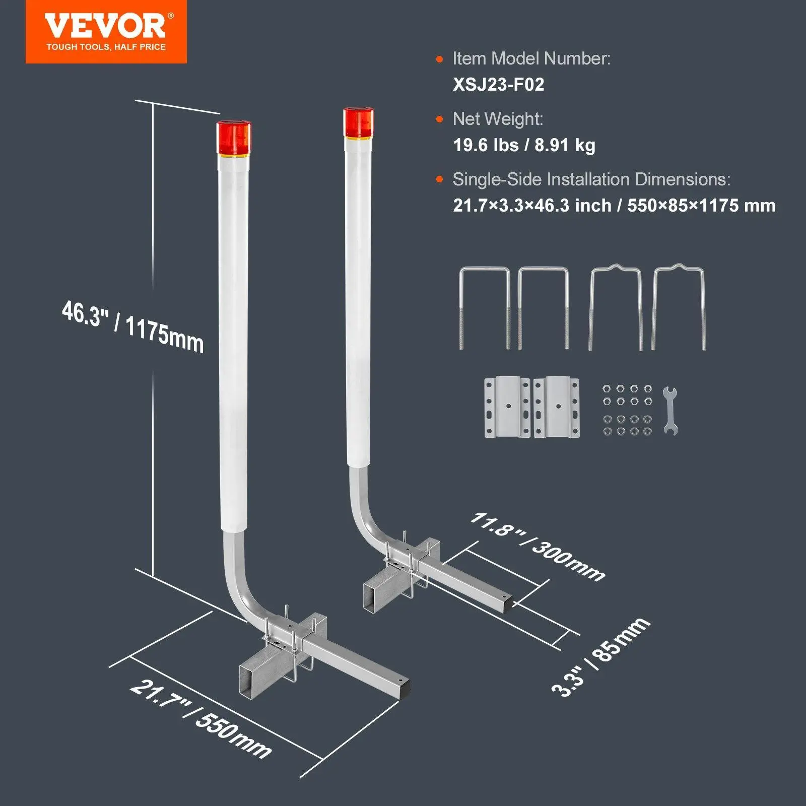 40" - White PVC with LED Lights