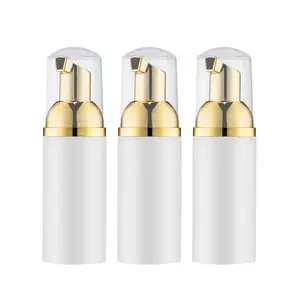 2 OZ Foam Bottle with Gold Pump, Empty Travel Foaming Dispensers for Soap, Shampoo (3pcs, Gold)