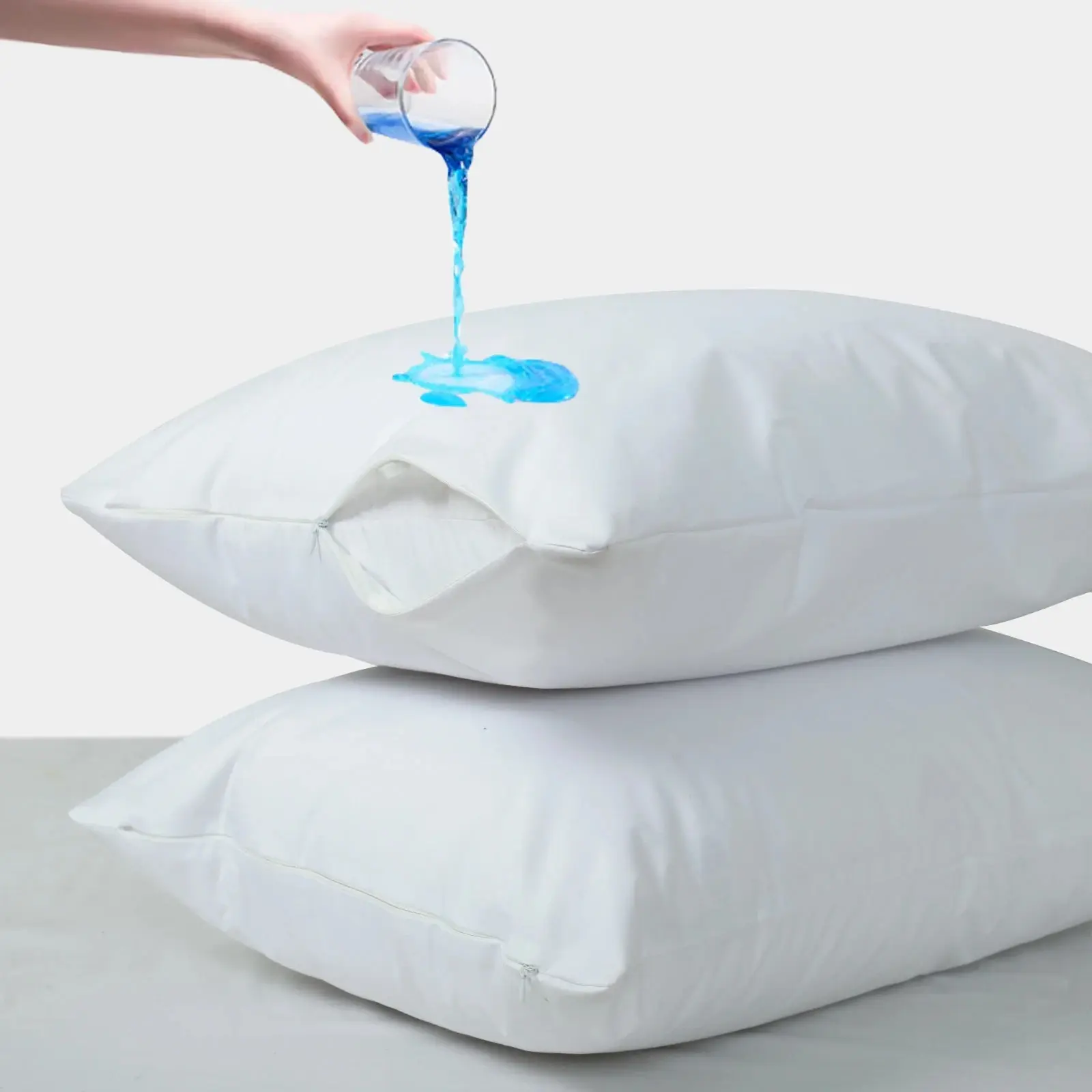 Pillow Covers Zippered 100% Waterproof 2-4-6 Pack Standard-Queen-King Pillow Protectors