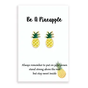 Pineapple Earrings for Women, Hypoallergenic Stud Earring Jewelry Gifts for Teen Friends