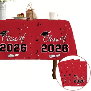 Class of 2026 Graduation Tablecloth Set, & Gradient Design, Durable Waterproof Table Covers for Graduation Party Decorations