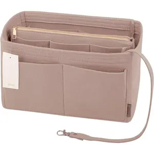 ZTUJO Purse Organizer Insert, Felt Bag Organizer with Metal Zipper, Handbag & Tote Shaper, For Speedy Neverfull Tote, 7 Sizes
