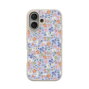 Casely iPhone 16 Case | Poppy Meadows | Pastel Floral | Align Soft-Touch Flexible Bumper Case | Compatible with MagSafe
