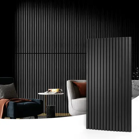Art3d 4-Pack 3D Fluted Decorative Acoustic Wood Slat Wall Panels, 47.2×23.6in Sound Reduction Panels for Interior Wall Decor, Living Room, Conference Room Home Decor Items
