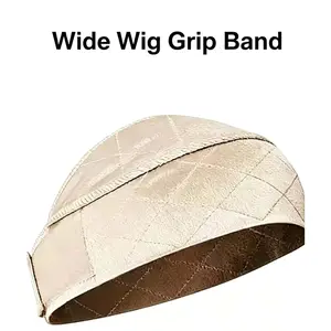 Wigscene 2 PCS  Wide Wig Grip Band for Lace Front Wigs with More Grip Area and Adjustable Hook Look Fastener Fits Different Sizes of Wig Lace and Glueless Wig，for Keeping Wigs in Place Non Slip Comfortable Breathable Hair Styling Too (Random color）