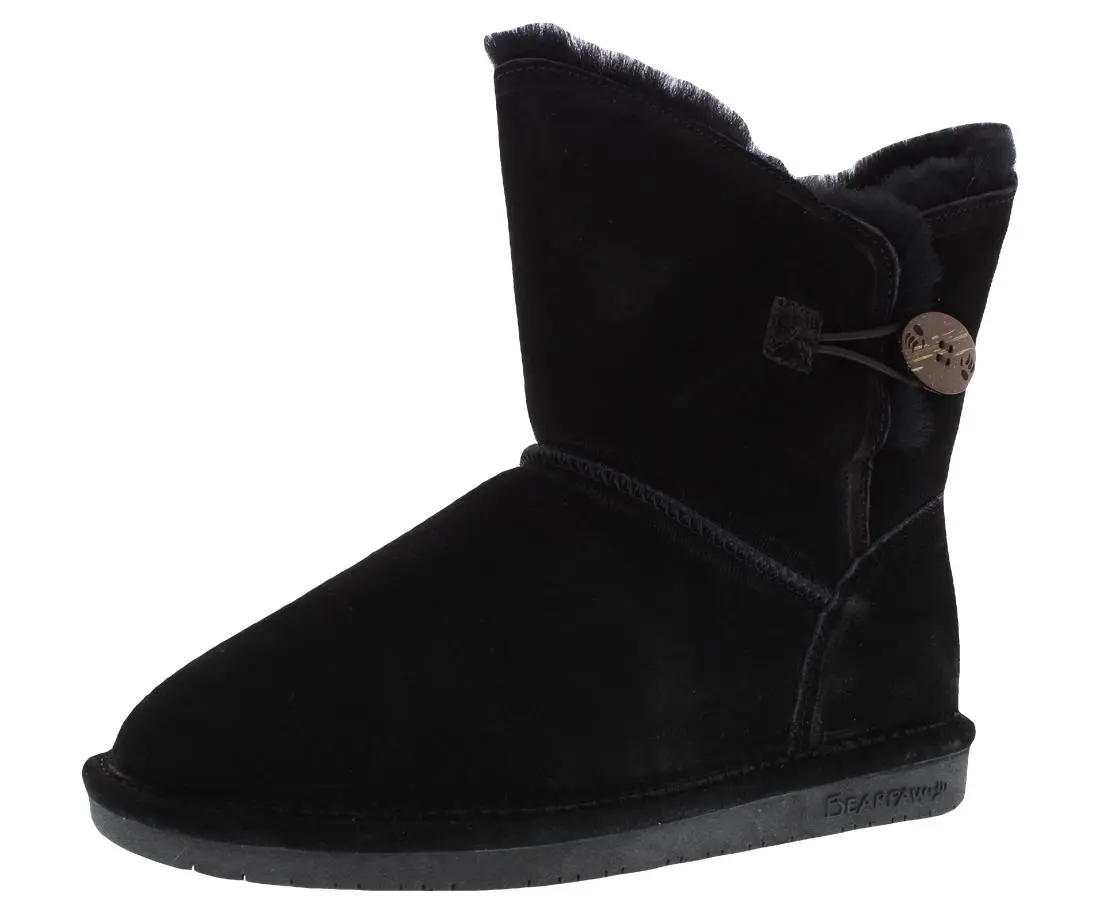 BEARPAW Rosie Women's Suede Ankle Boot, Cozy Lined Winter Footwear, Comfortable Casual Walking Shoes
