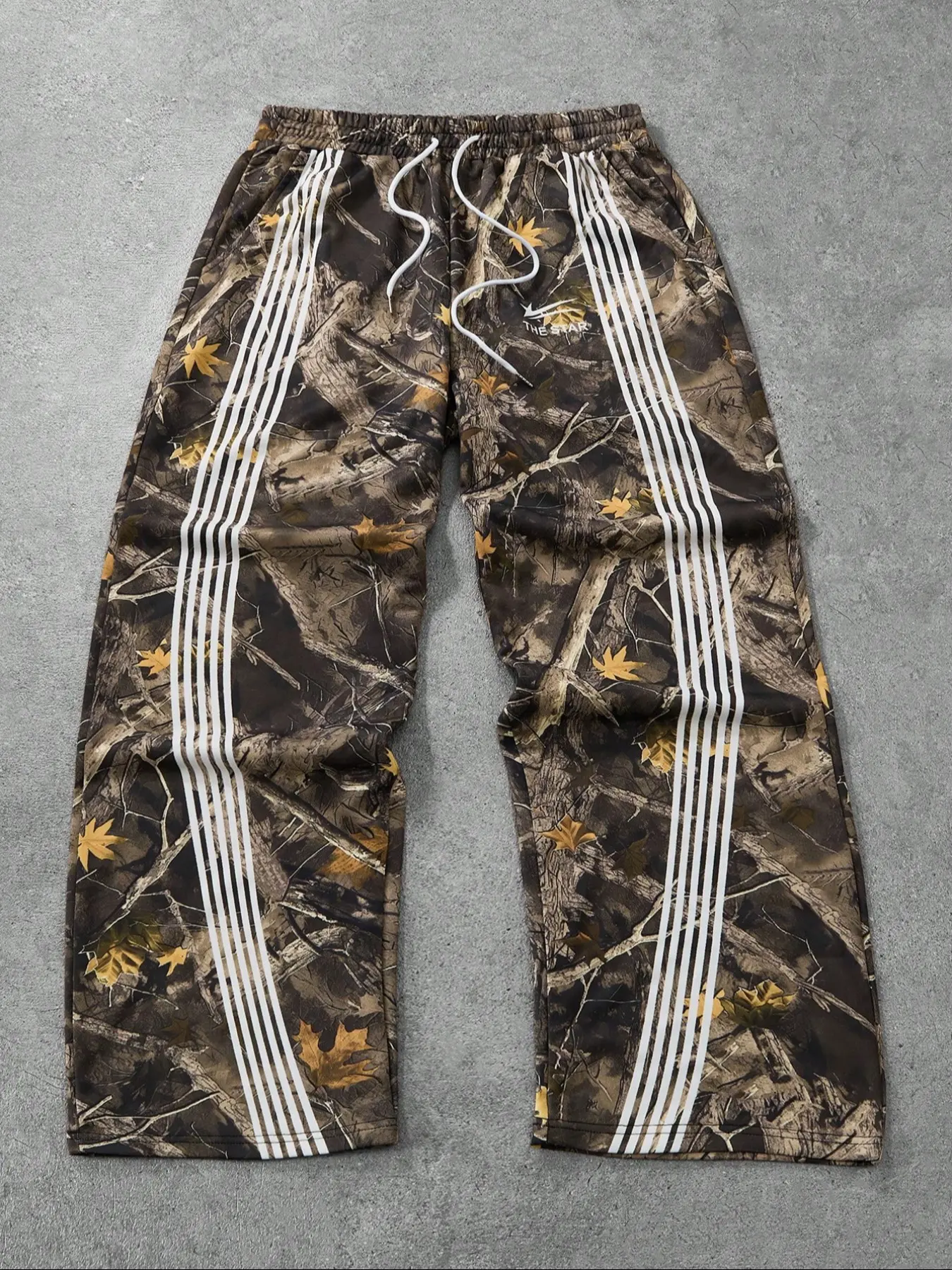 Men's High-Waisted Straight-Leg Wide Leg Casual Pants, Loose Fit Flare Style Long Trousers, Comfortable Fashion Design, Camouflage Striped Lightweight Pants, Casual Comfy Trouser, Casual Street Pants