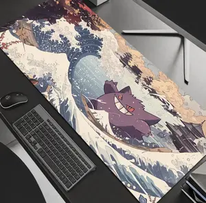 PKM Geengar The Great Wave Gaming Desk Playmat Card TCG Pad Nonslip Keyboard Mousepad Anime Mouse Mat