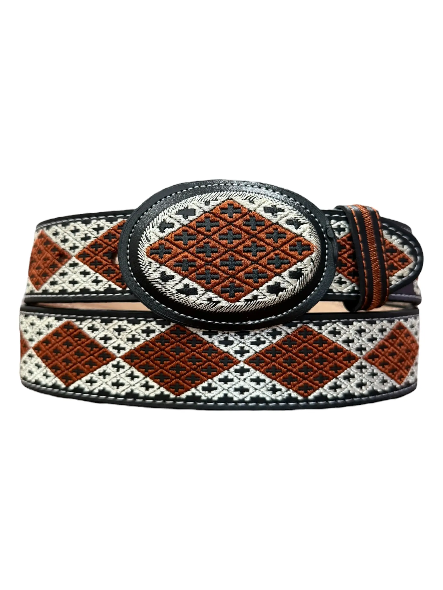 Western Style Embroidered Leather Belt Cinto Vaquero Bordado 