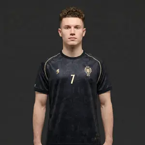Premium The Siu Golden Black Jersey - CR.#7 Portugal 2026 Siuuuu Soccer Jersey - Breathable Lightweight Football Shirt, All over Print, Fitted Casual Style for All Seasons, Viral Soccer Jersey, Sports Top, Gym Athletic Clothes