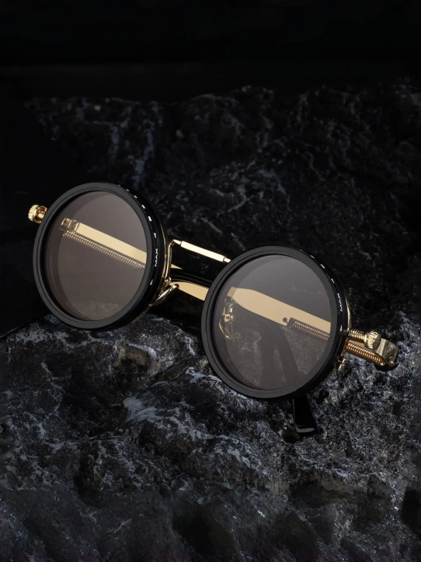 Adjustable 1-9 Sunglasses Fishing Rounded Outdoor Polarized Eyewear Glasses with ND Filter Lenses Handcrafted Retro Glasses Unisex Vintage Style Trendy Vintage Sunglasses