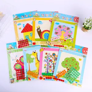 Christmas Toys Christmas ToysDIY CRAFT KID BUTTON ART Early Learning Hand craft colorful self adhesive button Sticker Butang tampal DIY Handmade kids