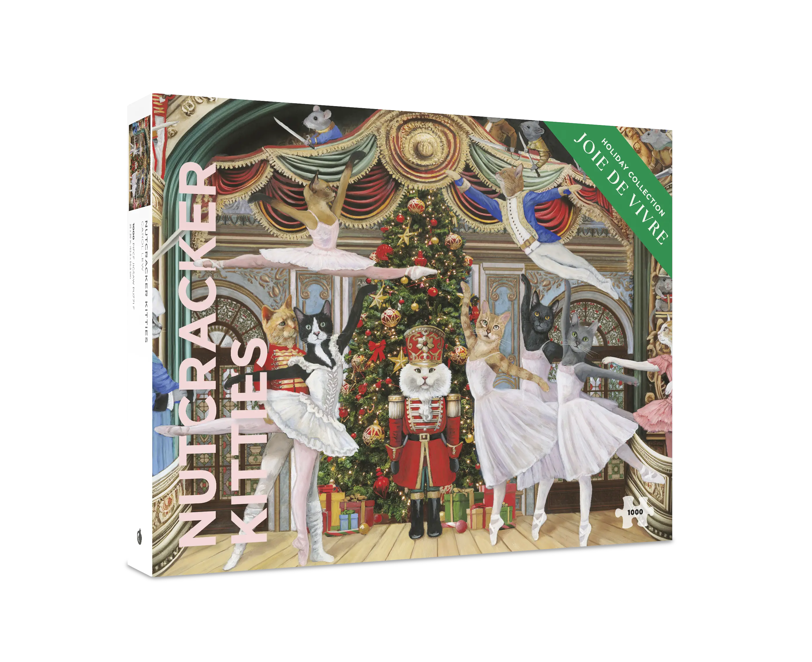 1000-Piece Christmas Puzzle, Nutcracker Kitties |  Cat Puzzle, Glitter Accents, Snug Fit, Screen-free Holiday Fun