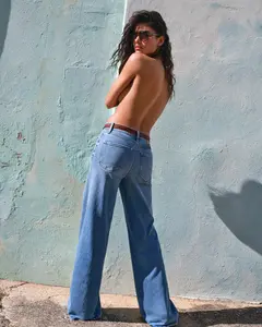 Express High Waisted Light Wash Wide Leg Jeans