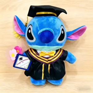 Disney Stitch Graduation Plush Pillow 9.8 inches Adorable Disney Stitch for Decor and Gift Boxes Perfect for Graduation Celebrations and Decoration