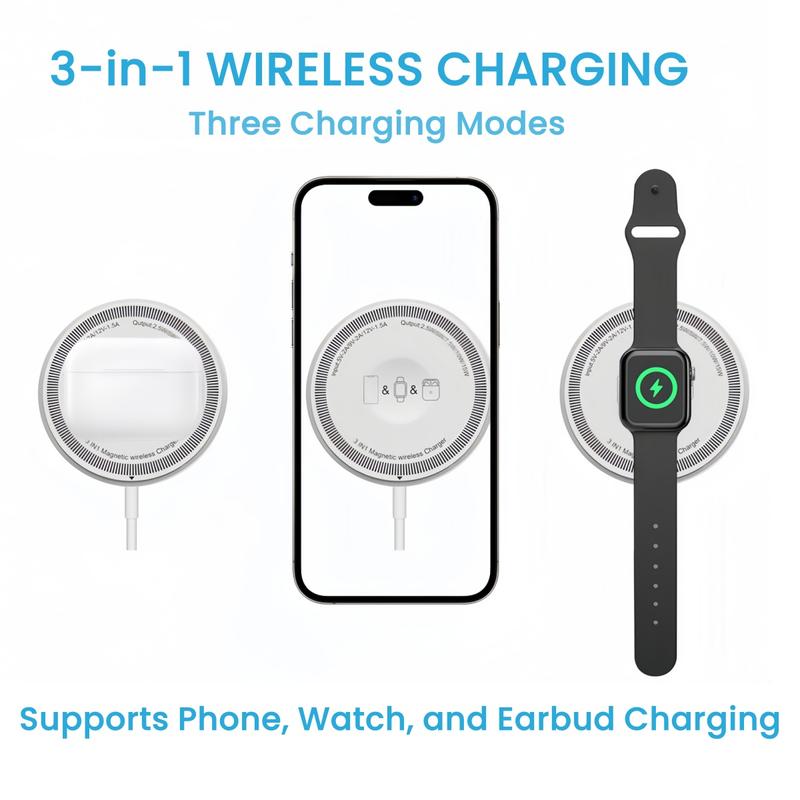 Upgraded 6-in-1 Magnetic Charging & Audio Kit &ndash; 20W Fast Charge Power Bank, Wireless Charger, Bluetooth 5.3 Earbuds, Type-C & Lightning Cables, Adapter, Enhanced Magnetic Ring, All-in-One Travel Set for Android & iOS Devices