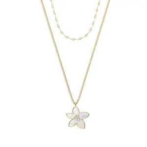 Fossil Women's Sutton The Flower Collection Mother-of-Pearl Multi-Strand Necklace
