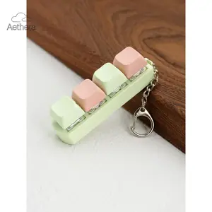 Aethera Colorblock Keyboard Button Design Keychain for Women Men Cute Keychain for Bag Key Decoration Novelty Accessory