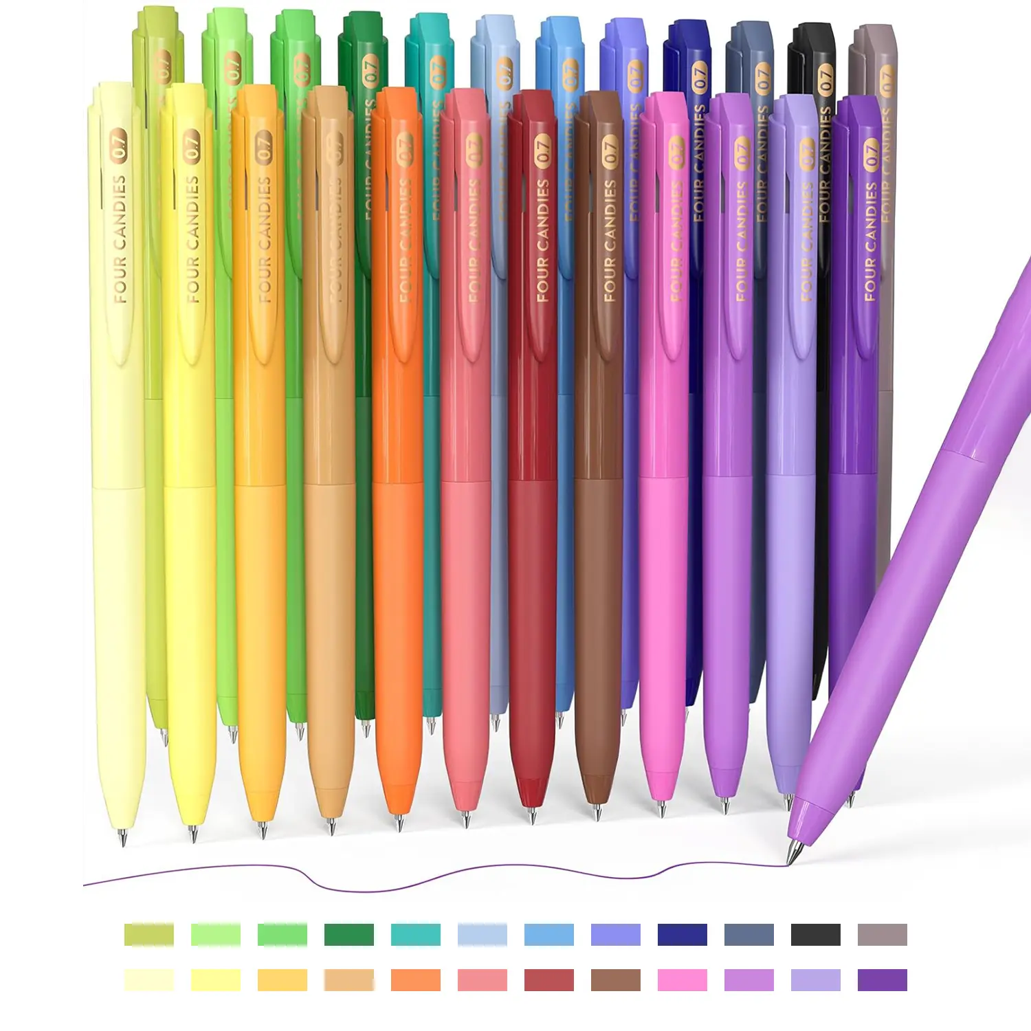 Buy 2 Get Free Notebook】Four Candies Quick Dry Ink Colored Pens