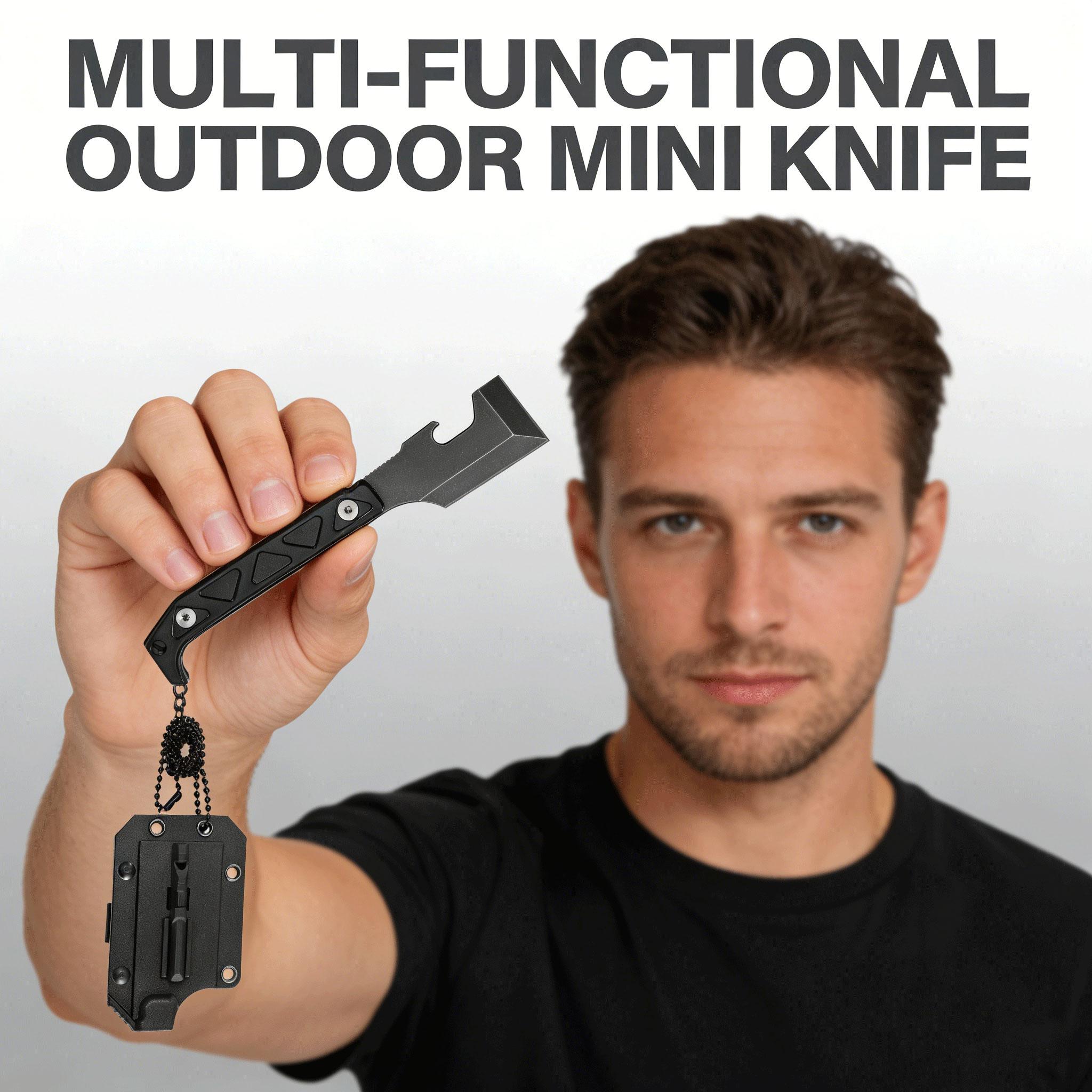 Full Tang Multifunctional EDC Pry Bar Axe with Secure Kydex Sheath, Tactical Survival Tool for Camping Hunting, Outdoor Utility Gear for Men, Durable Camping Tool