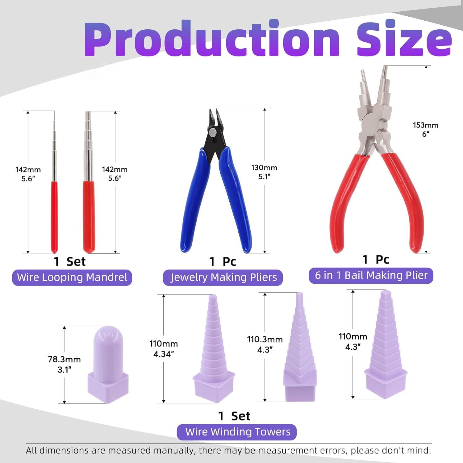 Complete Jewelry Making & Wire Wrapping Tool Kit - 6 in 1 Bail Making Pliers, Wire Cutters & Jump Ring Maker Set for DIY Jewelry Craft