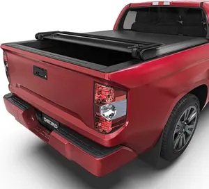 6.5 ft Bed Soft Quad Fold Truck Bed Tonneau Cover Compatible with 2022-2025 Toyota Tundra(Excl.Trail) with Deck Rail System