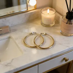 Minimalist Gold Big Hoop Earrings, Timeless Versatile Jewelry for Weddings, Gifts & Everyday Outfits