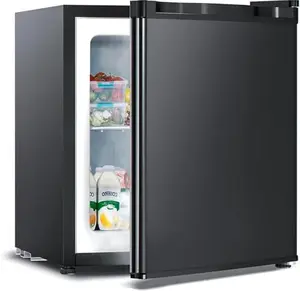 Electactic 1.1 Cu.ft Upright Freezer, Small Mini Freezer with Adjustable Thermostat, Removable Shelves, Reversible Single Door, for Bedroom/Home/Dorms/Apartment, Silver