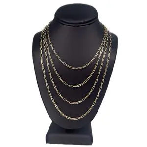 14K Gold Paperclip Chain 3mm Necklace in Sizes 16 18 20 22 for Stylish Jewelry Lovers Elegant and Versatile Accessory Hollow Design