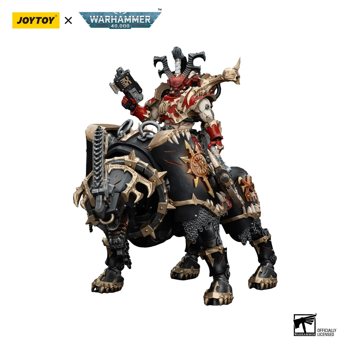 JOYTOY Warhammer 40,000 World Eaters Lord Invocatus 1/18 PVC Articulated Figure, 6.49 in, High Detail, Greater Toughness, Unisex, For 12+ Years, Collecting, JT00645, Store in Ventilated Area, Keep Away From Moisture