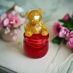 Resin Jar with bear screw on lid